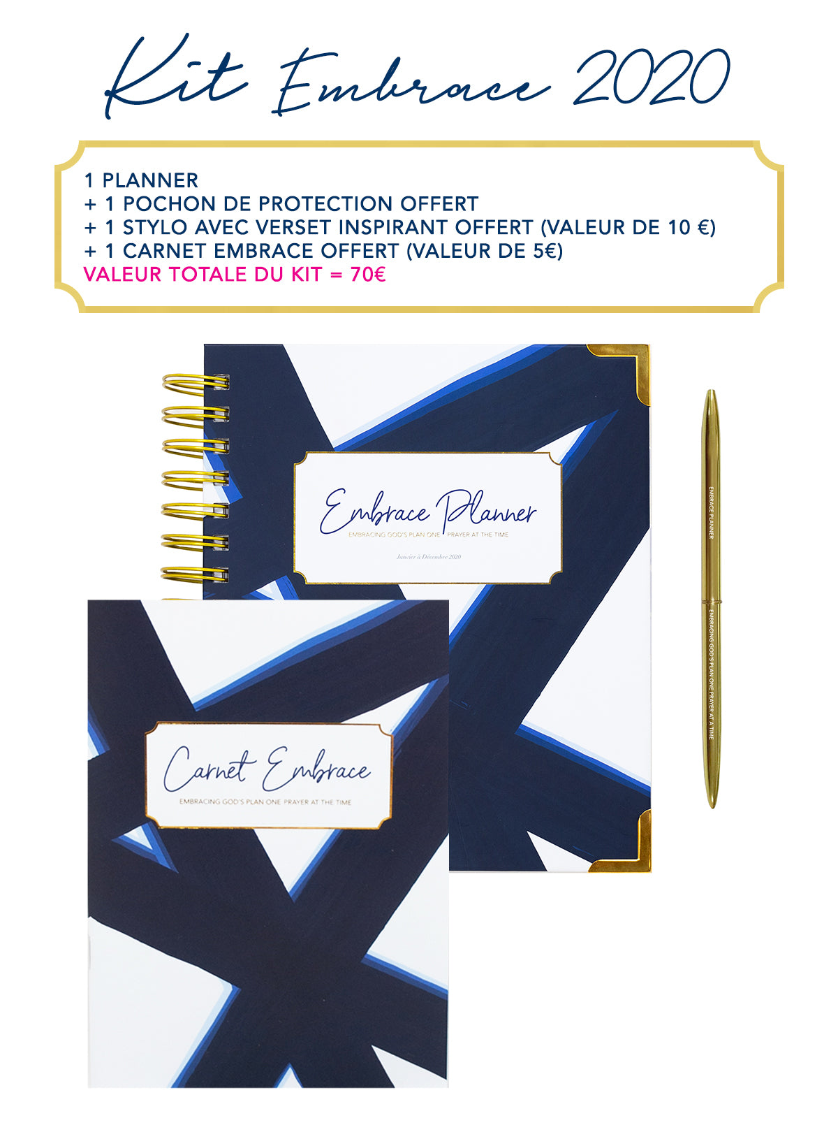 Kit Embrace 2020 - ICONIC STRIPES Planner 2020 - Agenda Chrétien - Embrace Planner