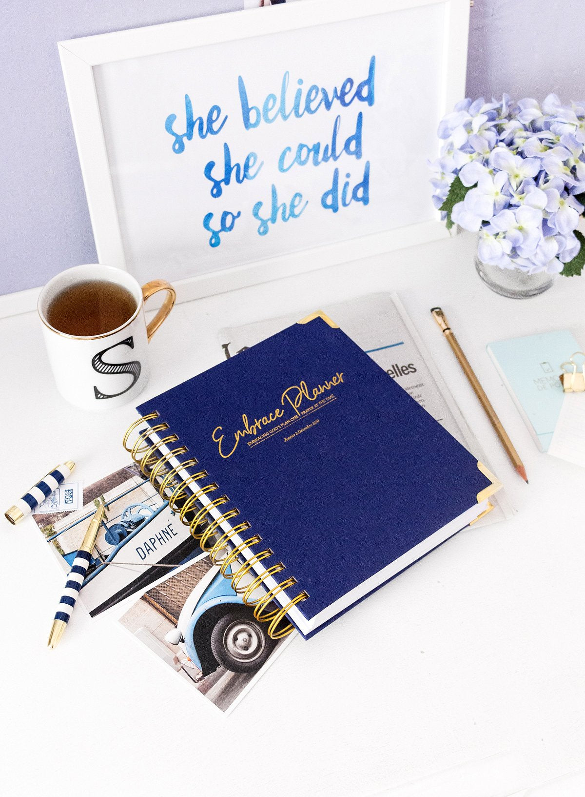 KIT Entrepreneur - NAVY BLUE WOVEN - Planner Jour 2020 - Embrace Planner